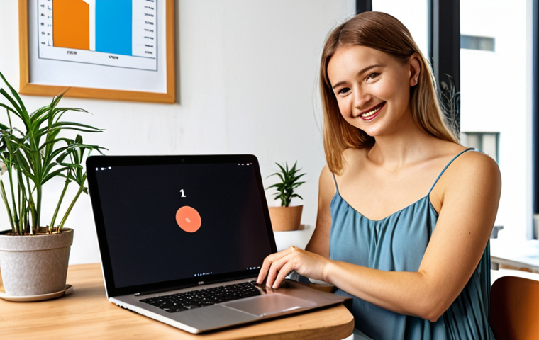 **Image:** A freelancer working comfortably at a modern desk, surrounded by plants and with a laptop displaying charts showing growing income. **Prompt:** "Freelancer pracuje z uśmiechem w nowoczesnym biurze, rosnące wykresy dochodów na laptopie, rośliny, symbol stabilnego i satysfakcjonującego życia zawodowego, ciepłe kolory." (Freelancer working with a smile in a modern office, growing income charts on a laptop, plants, symbol of a stable and satisfying work life, warm colors.)